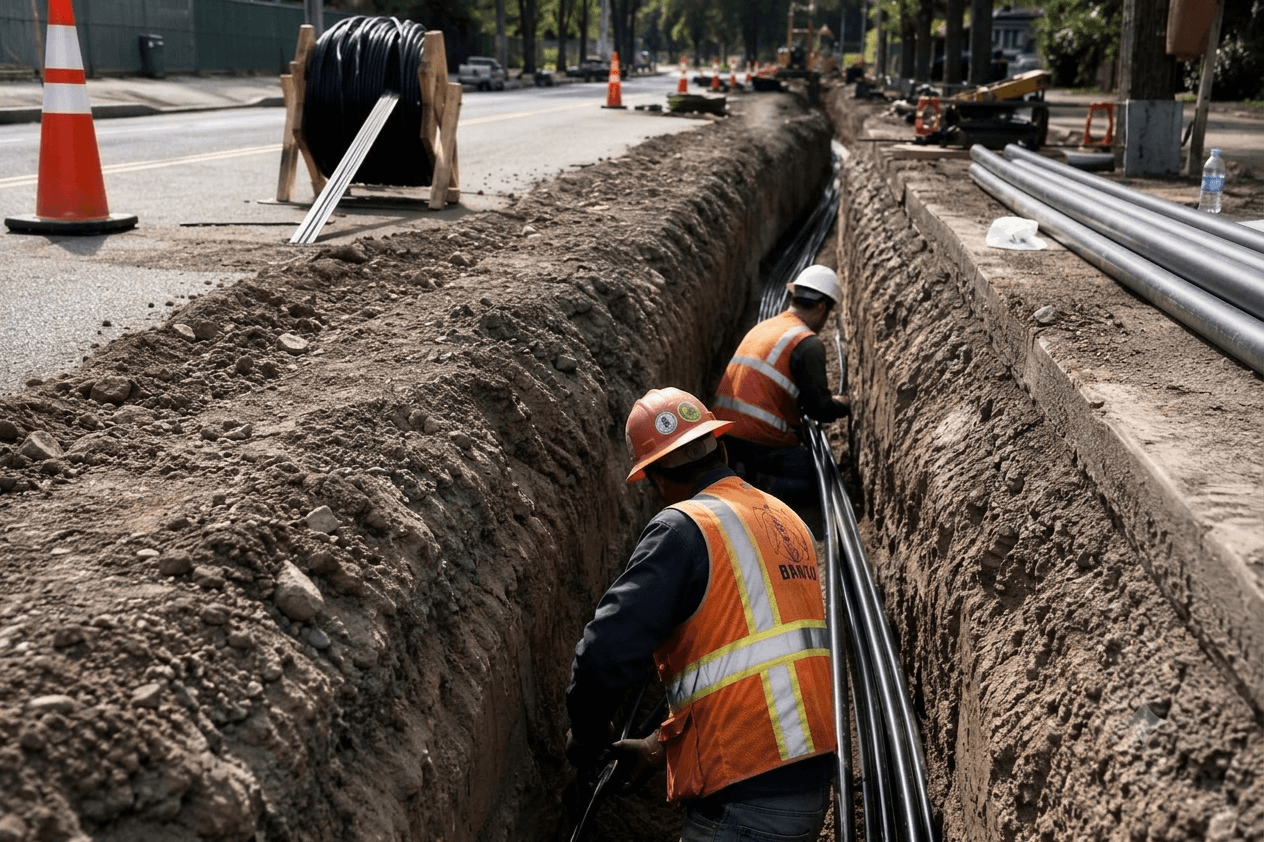 men digging underground
